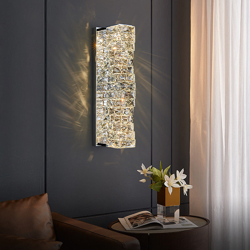 Crystal Cylinder Icy Wall Sconce