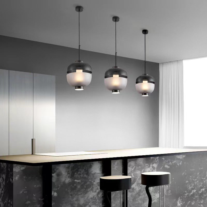 Frosted Glass Black Pendant Lighting