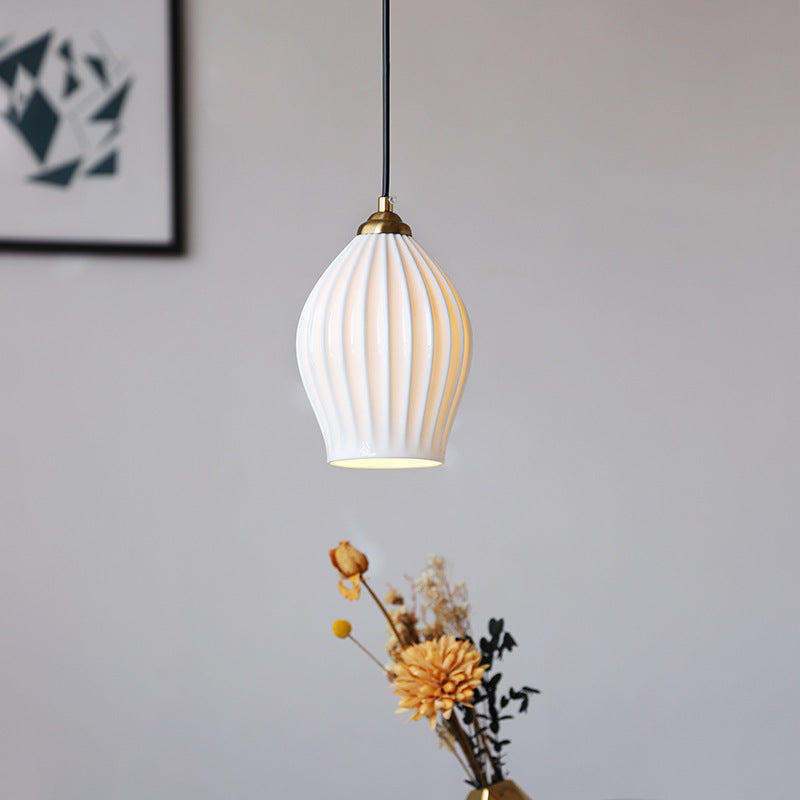 Ceramic Rose Pendant Light
