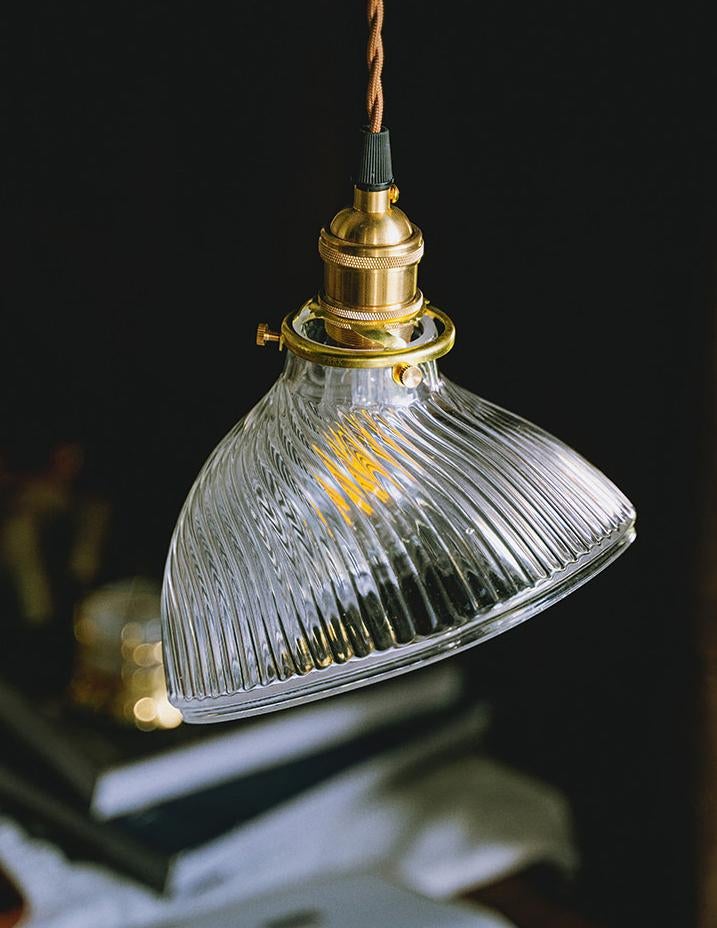 Emerald Fluted Glass Pendant Light