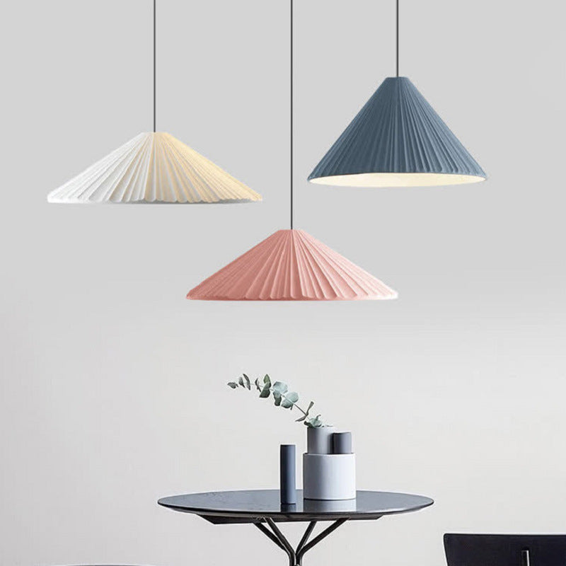 Colorful Bamboo Hat Pendant Lamp