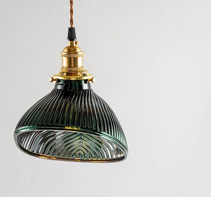 Emerald Fluted Glass Pendant Light