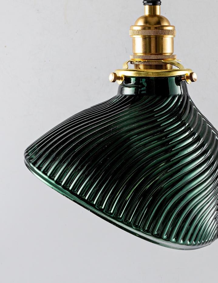 Emerald Fluted Glass Pendant Light