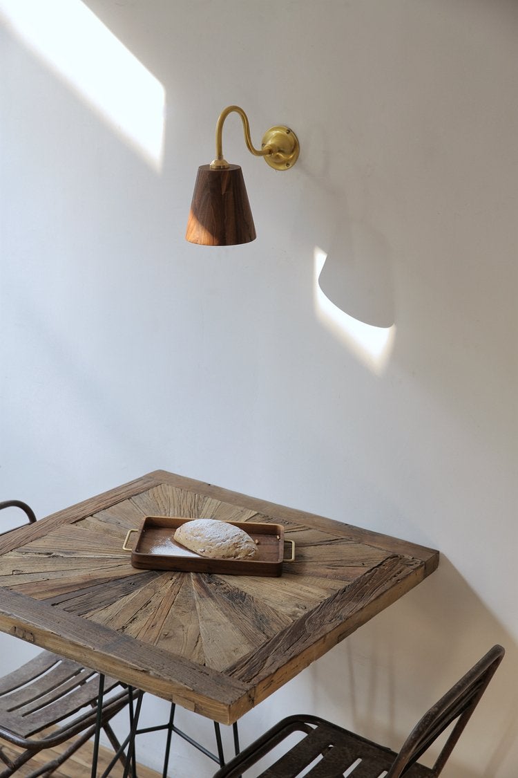 Oberon Wooden Shade Wall Light