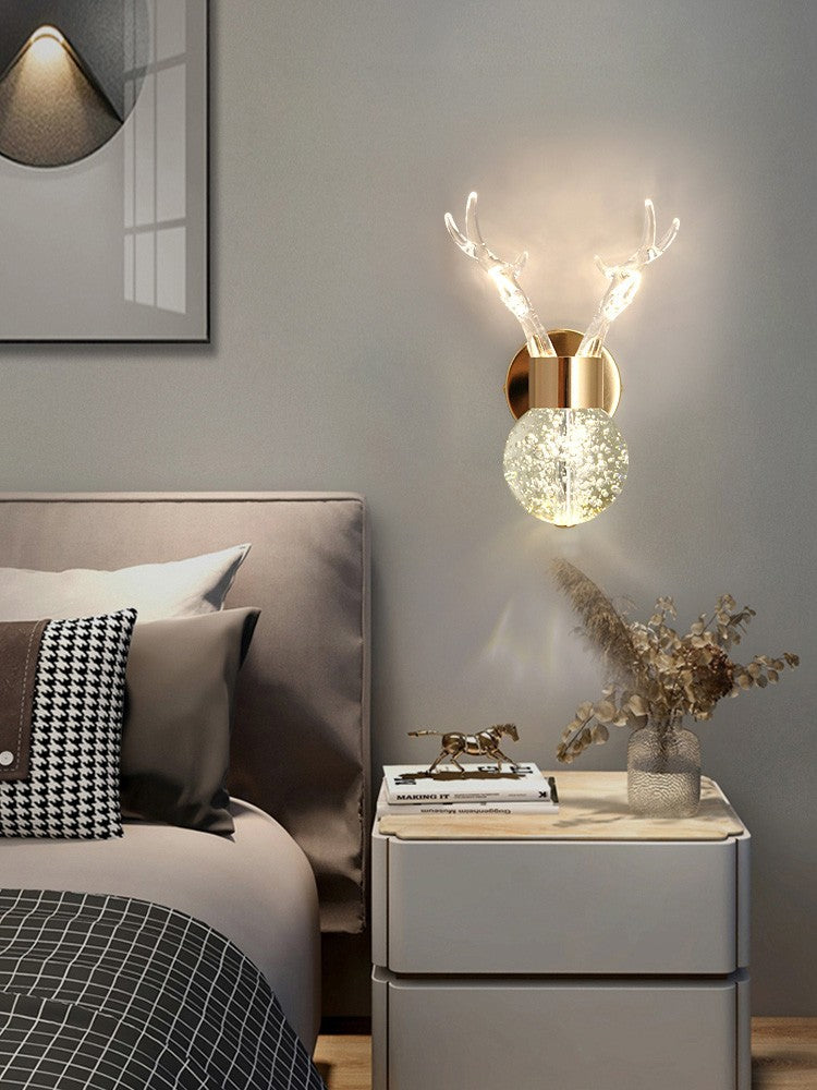 Antler Starry Crystal Wall Lamp