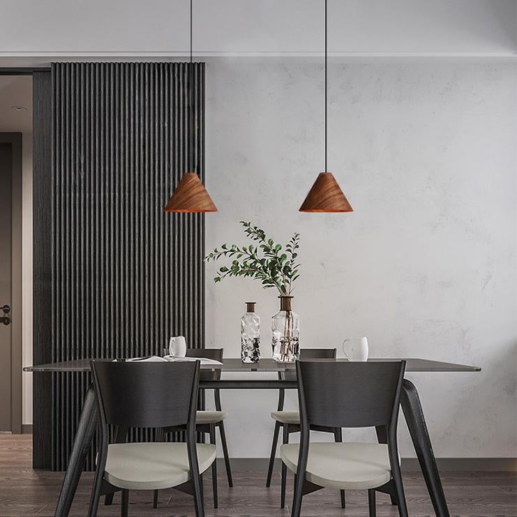 Geppetto Wooden Cone Pendant Light