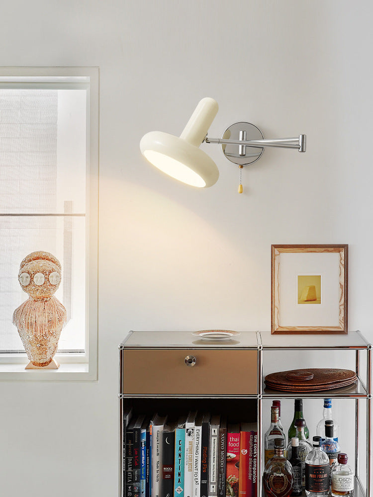 Cream Rocker Arm Wall Lamp