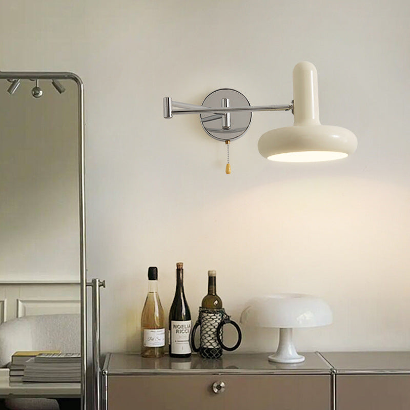 Cream Rocker Arm Wall Lamp