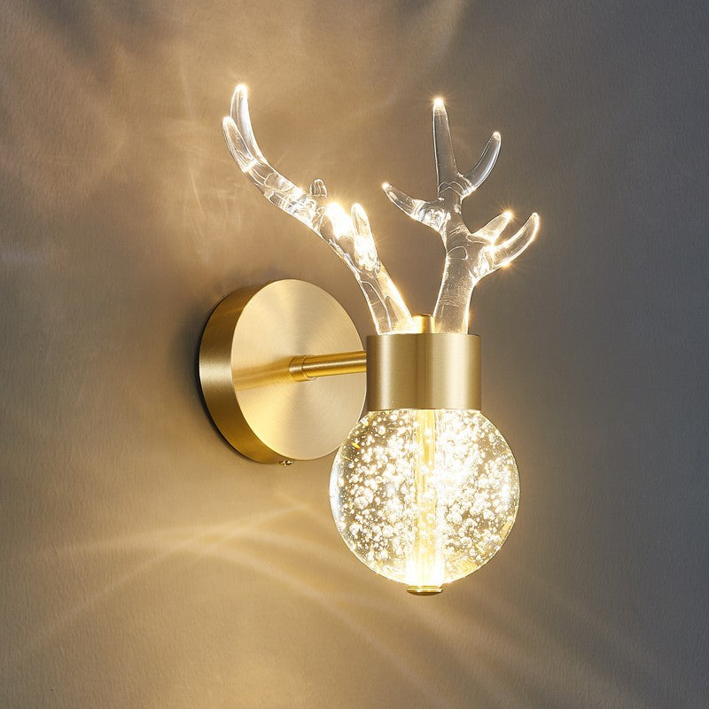 Antler Starry Crystal Wall Lamp