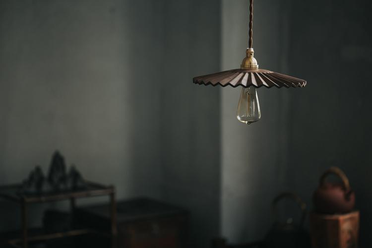 Caffeine Hand Crafted Wood Shade Pendant Light