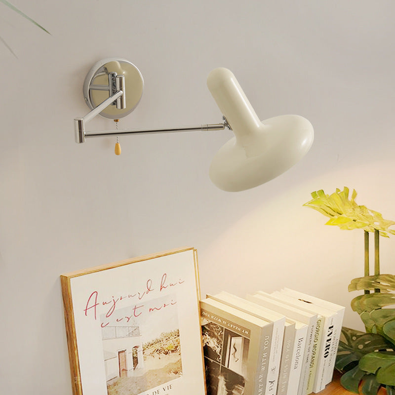 Cream Rocker Arm Wall Lamp