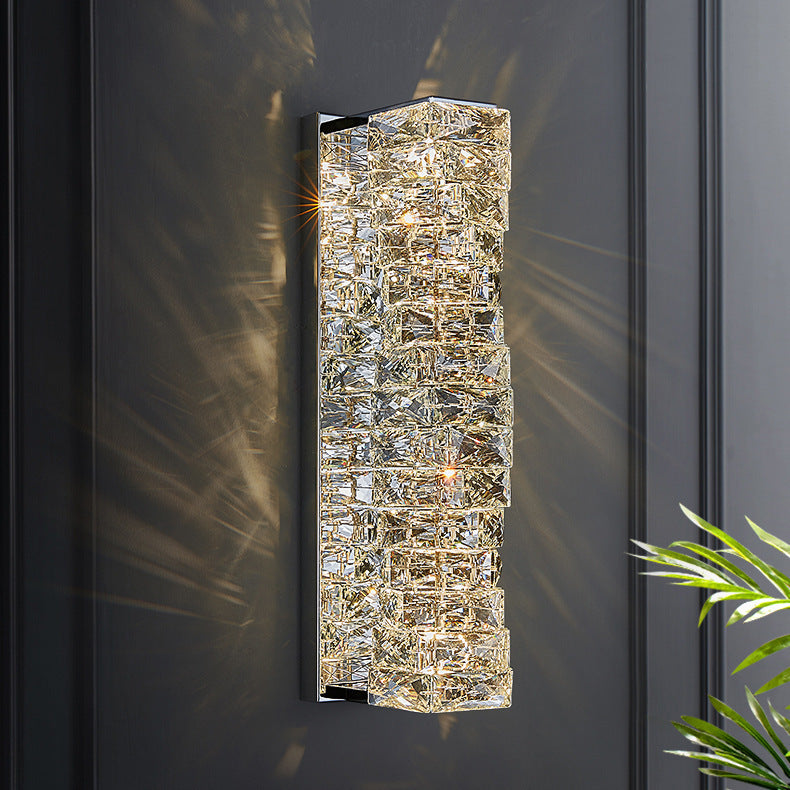 Crystal Cylinder Icy Wall Sconce