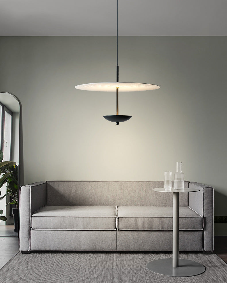 Classic 1-Light Black Disc LED Pendant Light