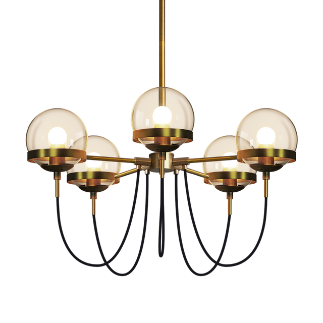 Dexter Glass Orb Antique Chandelier