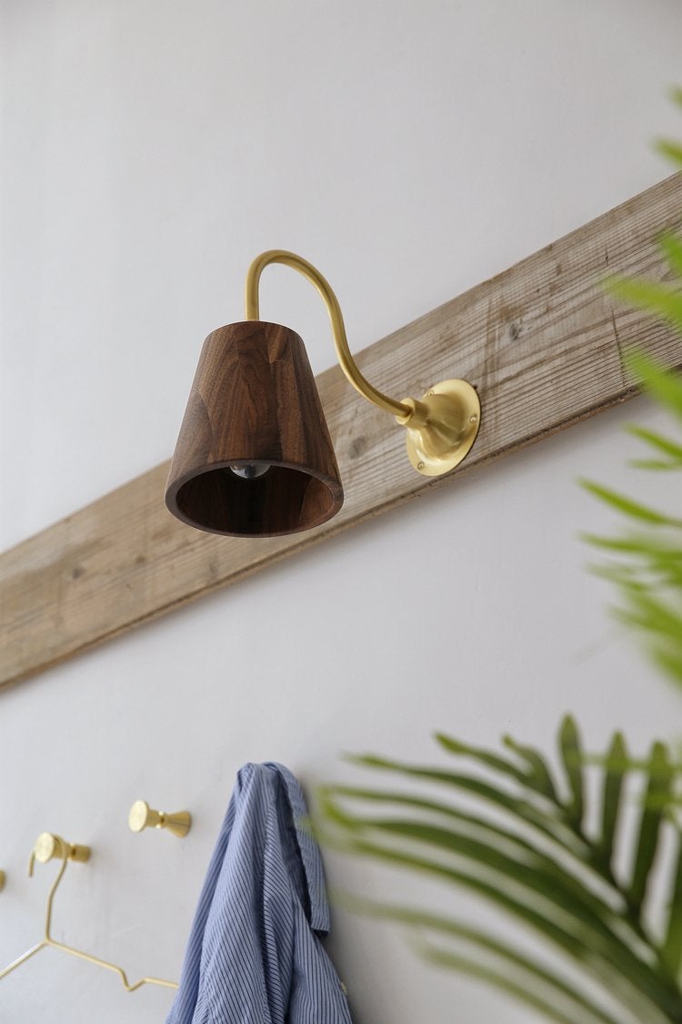 Oberon Wooden Shade Wall Light