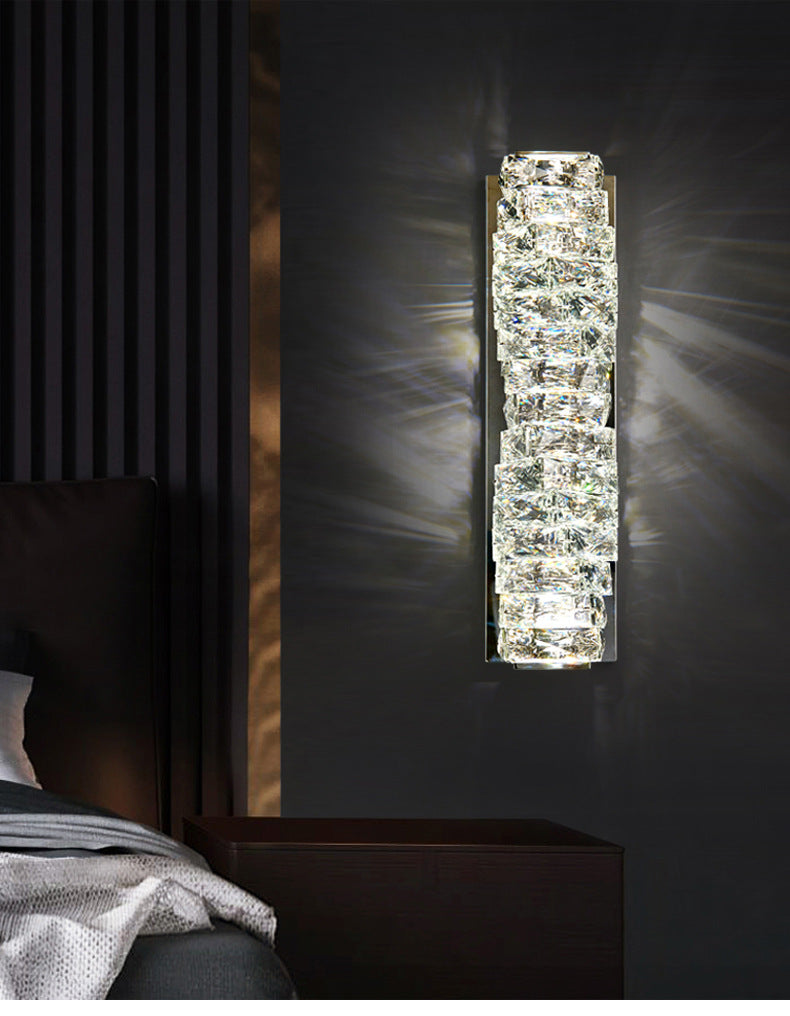 Crystal Cylinder Icy Wall Sconce