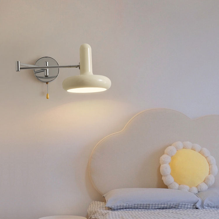 Cream Rocker Arm Wall Lamp