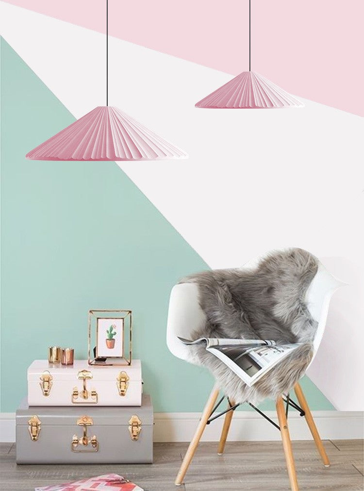 Colorful Bamboo Hat Pendant Lamp