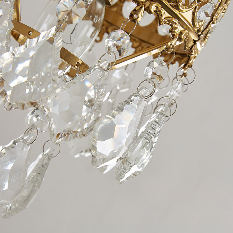 French Crown Crystal Wall Lamp