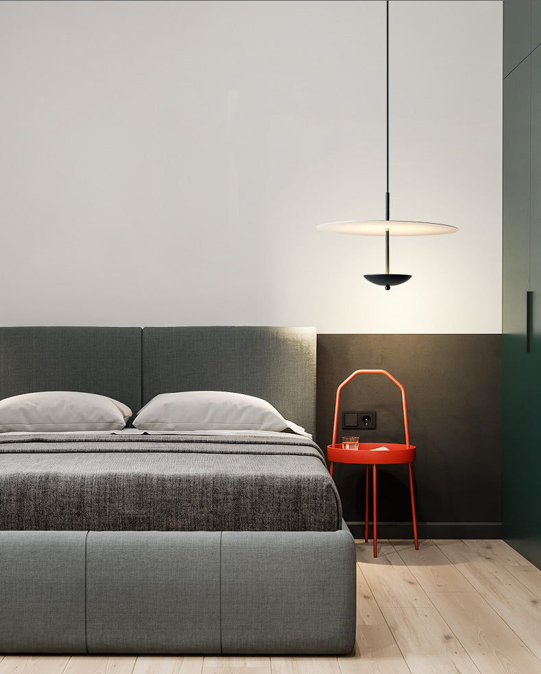 Classic 1-Light Black Disc LED Pendant Light