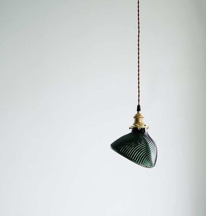 Emerald Fluted Glass Pendant Light
