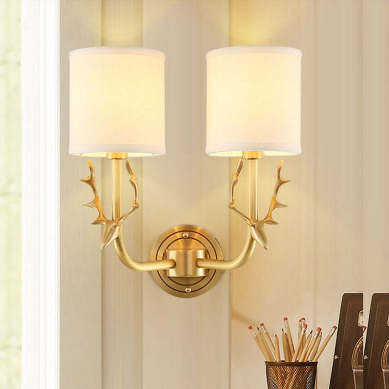 Deer Head Corporal Bronze Wall Lamp