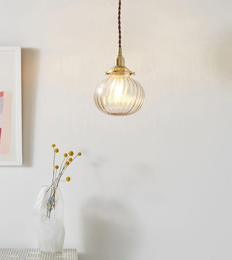 Vintage Anemone Glass Ball Pendant Light