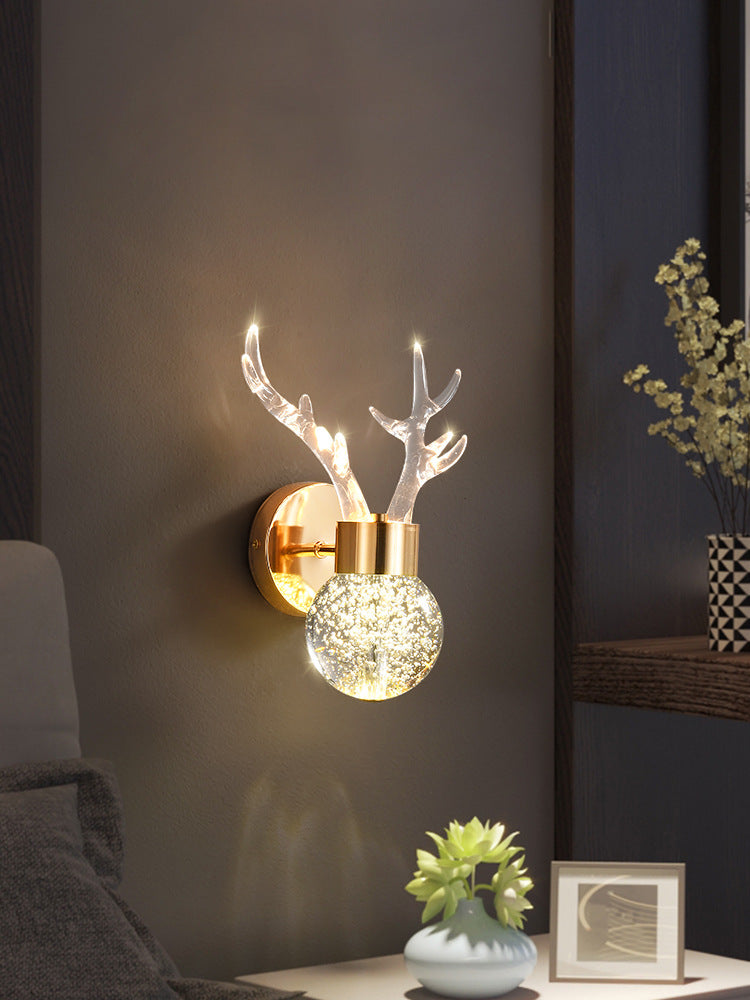 Antler Starry Crystal Wall Lamp