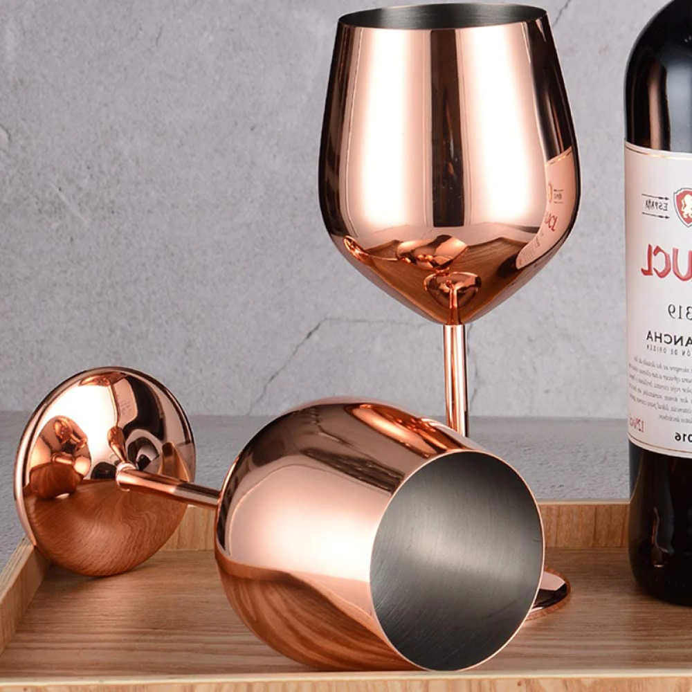 Aurora Stainless Steel Wine Goblets