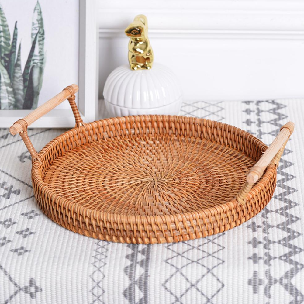 Le Naturale Round Rattan Tray