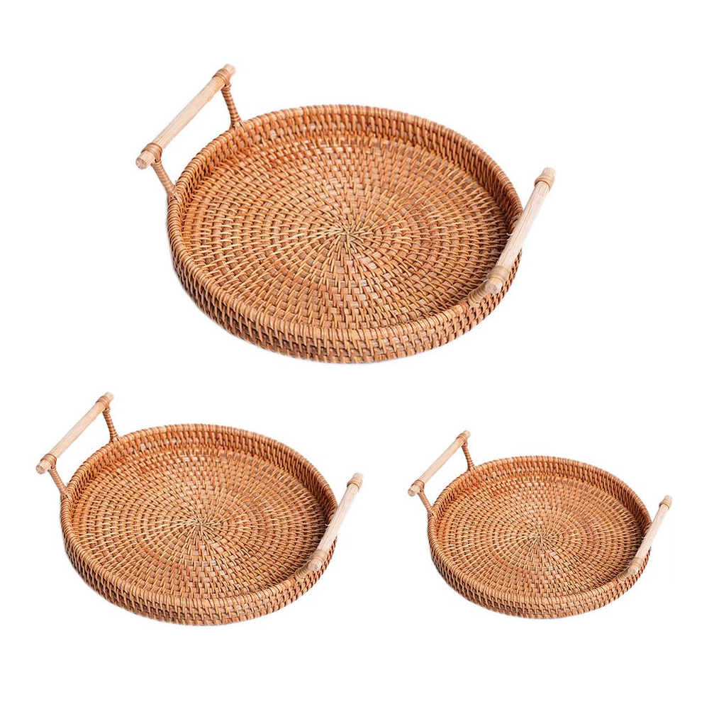 Le Naturale Round Rattan Tray