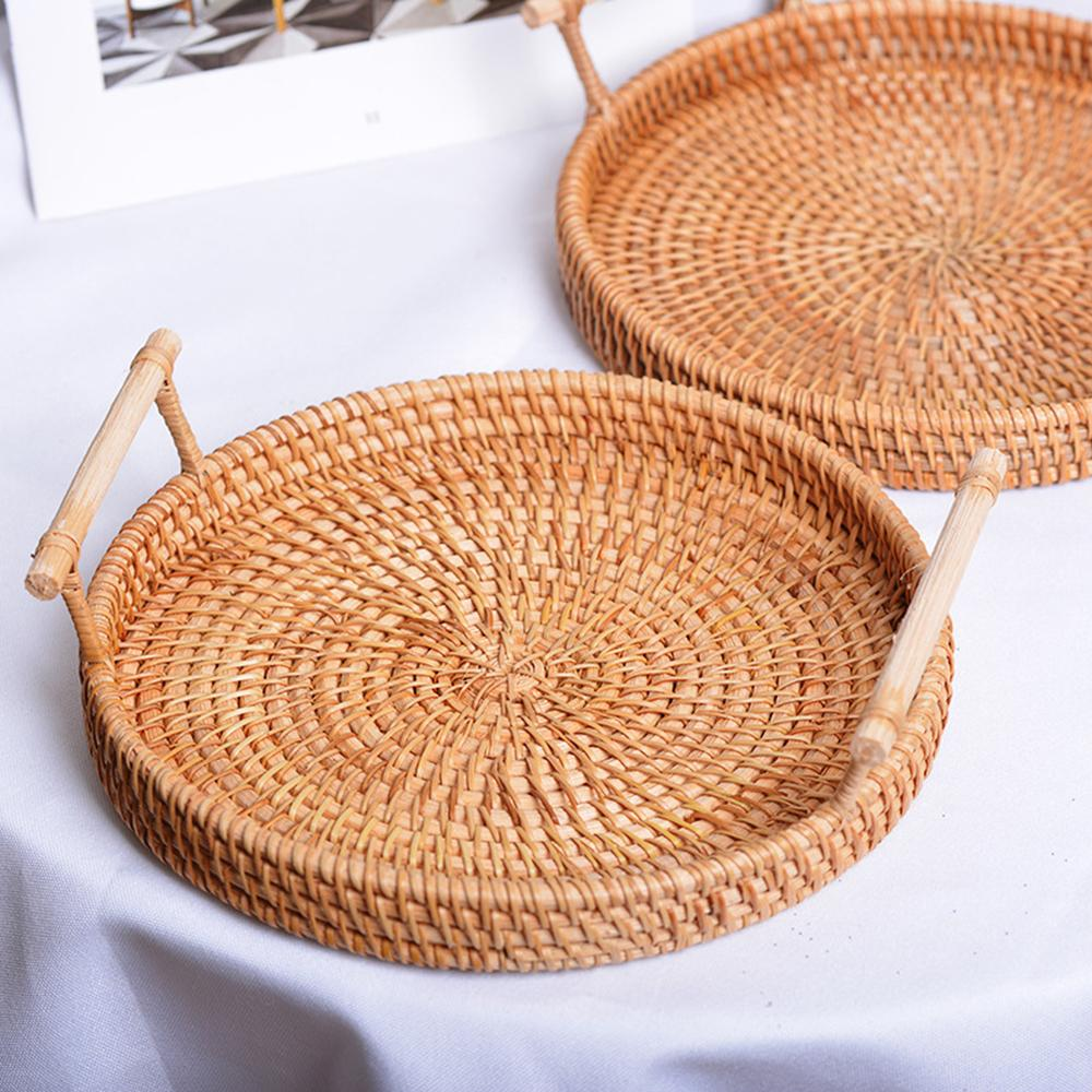 Le Naturale Round Rattan Tray