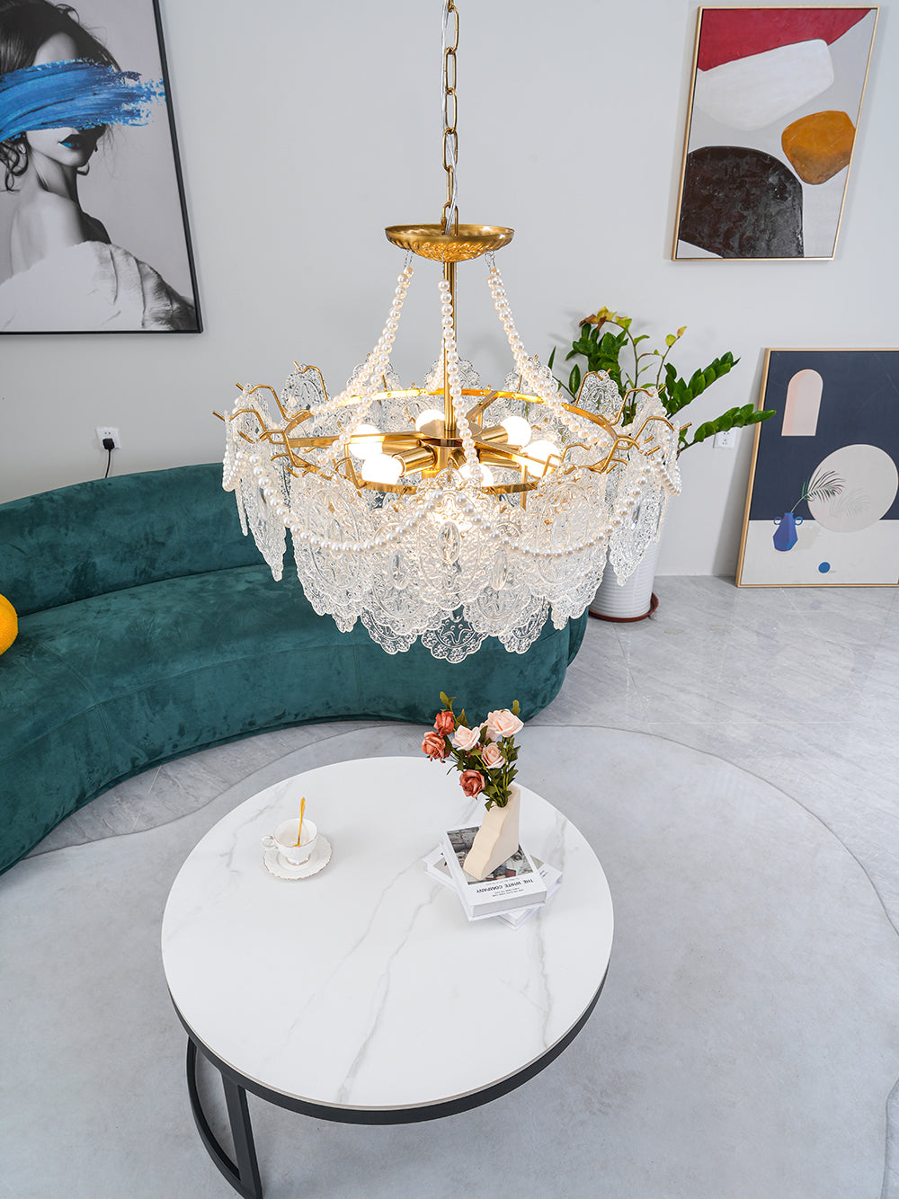 Pearls Glass Chandelier