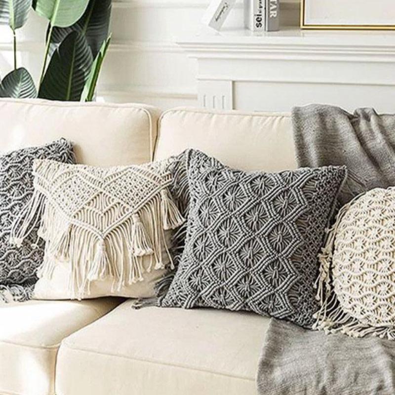 The Boho Romance Macramé Pillow Cover Collection