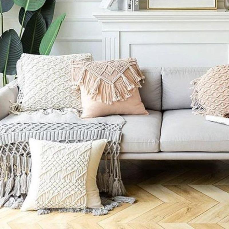 The Boho Romance Macramé Pillow Cover Collection