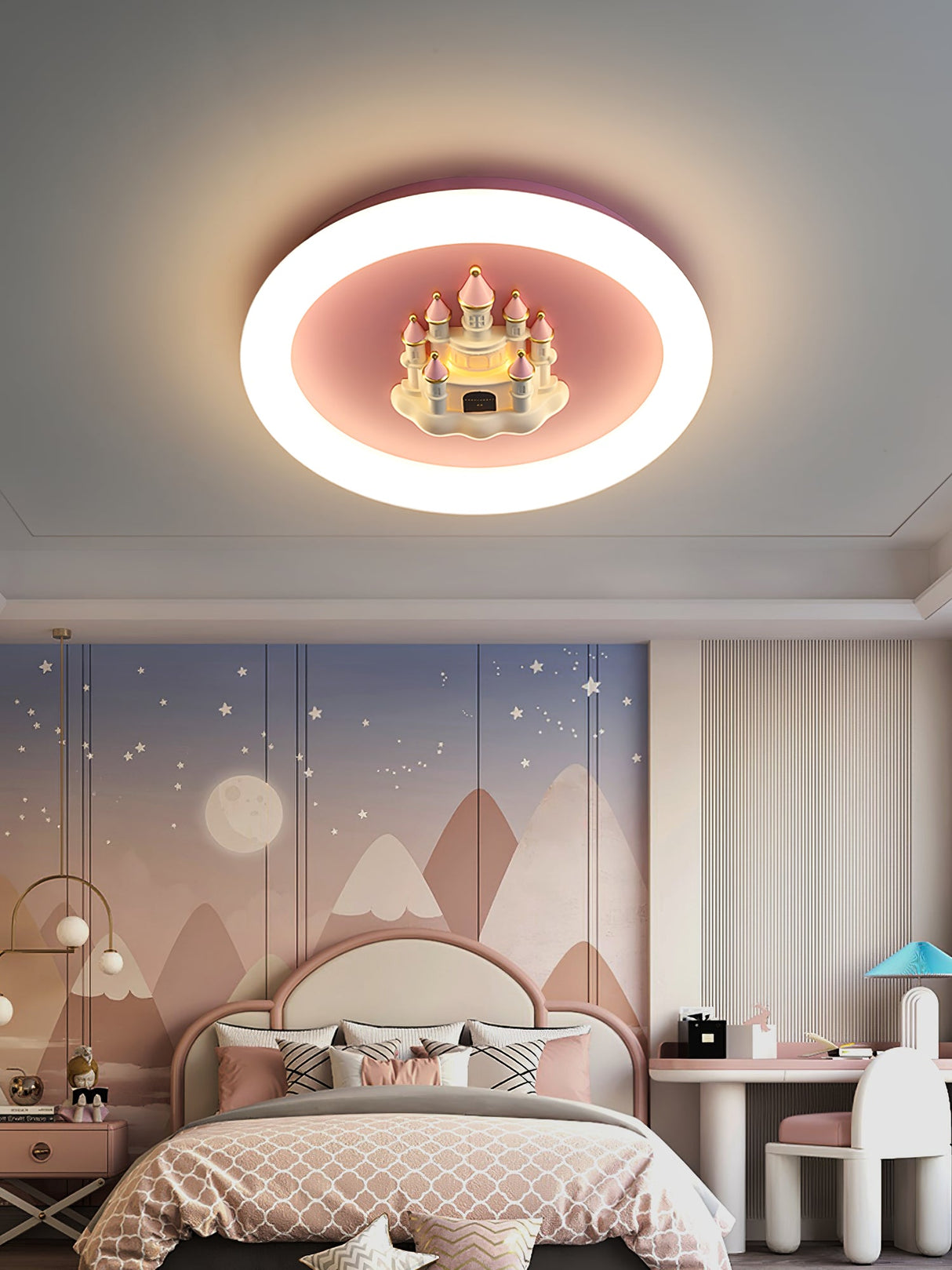 Pink Castle Round Ceiling Lamp