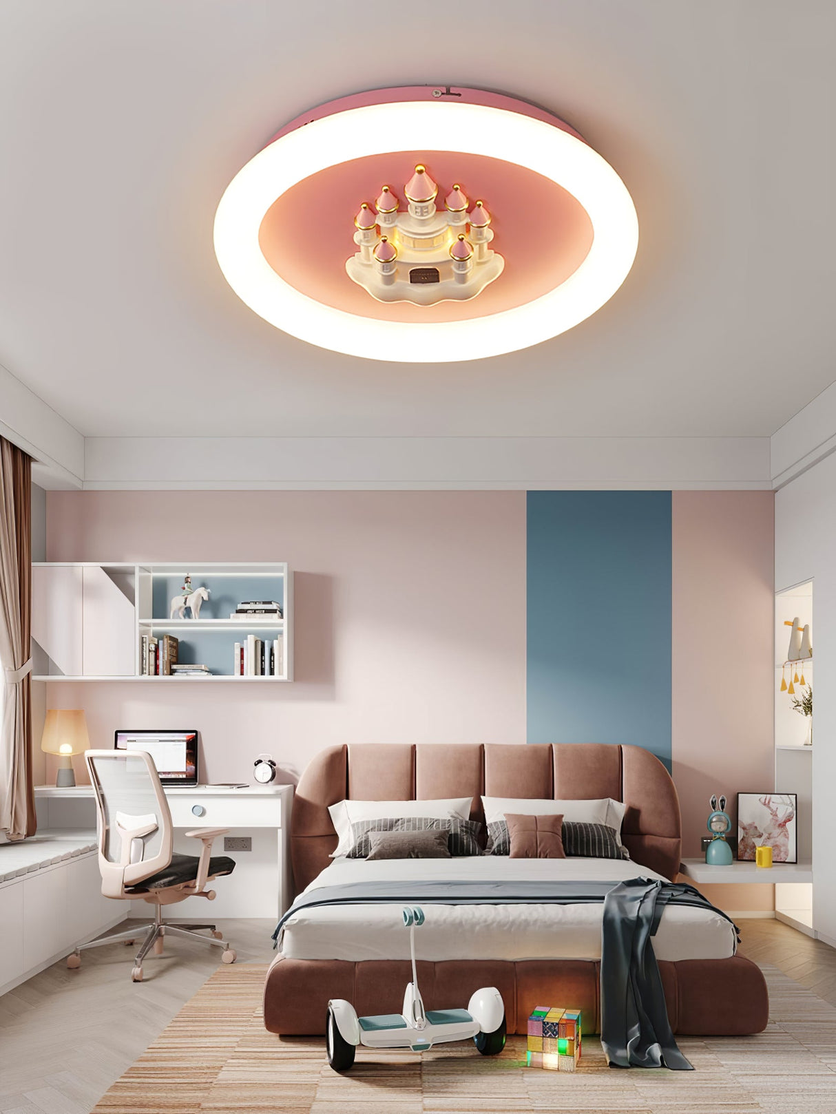 Pink Castle Round Ceiling Lamp