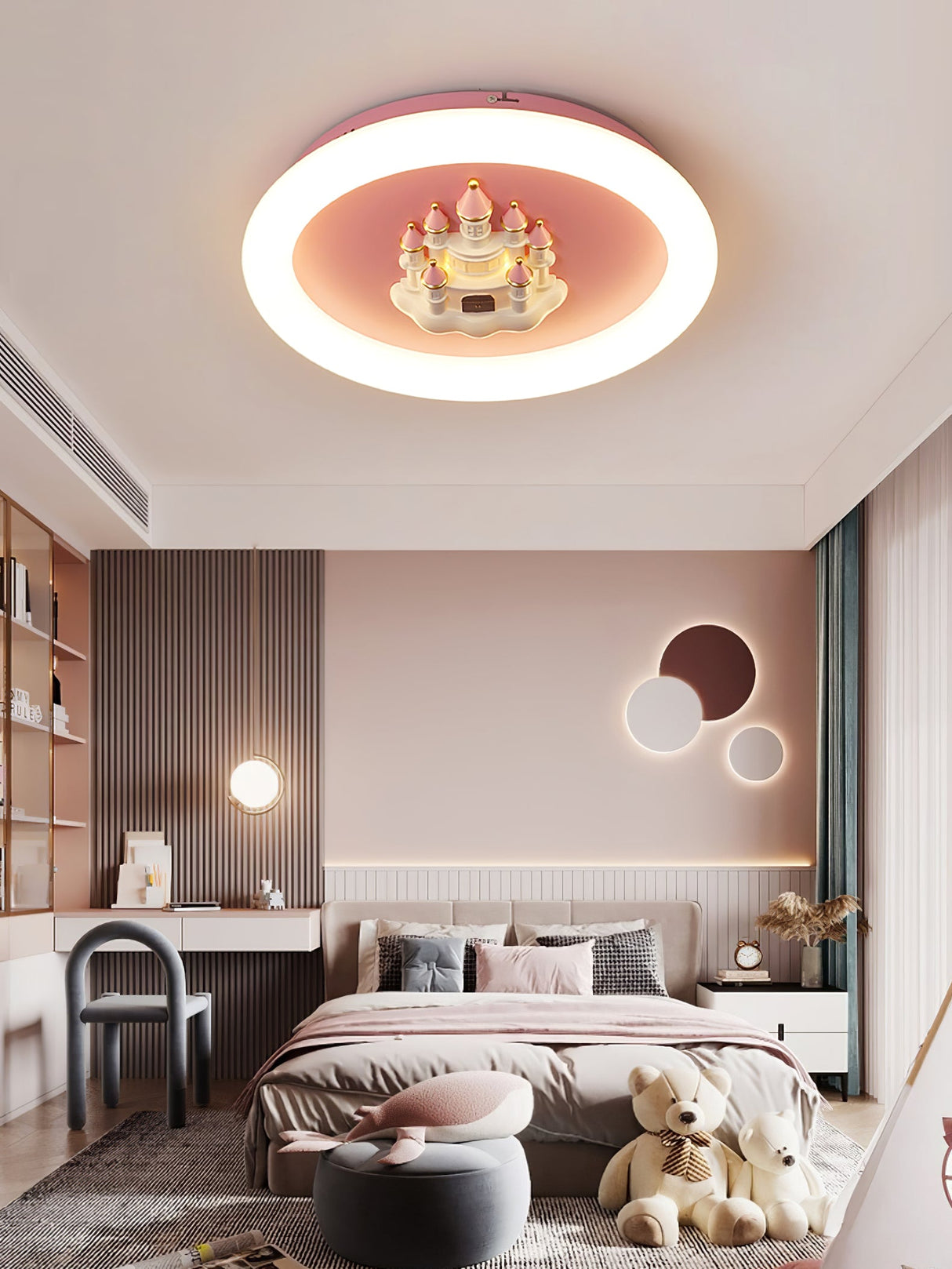Pink Castle Round Ceiling Lamp