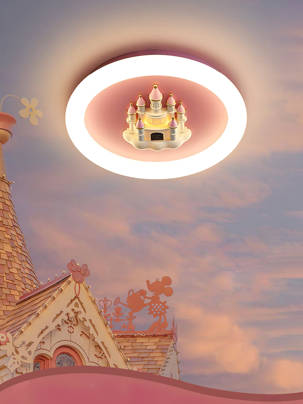 Pink Castle Round Ceiling Lamp