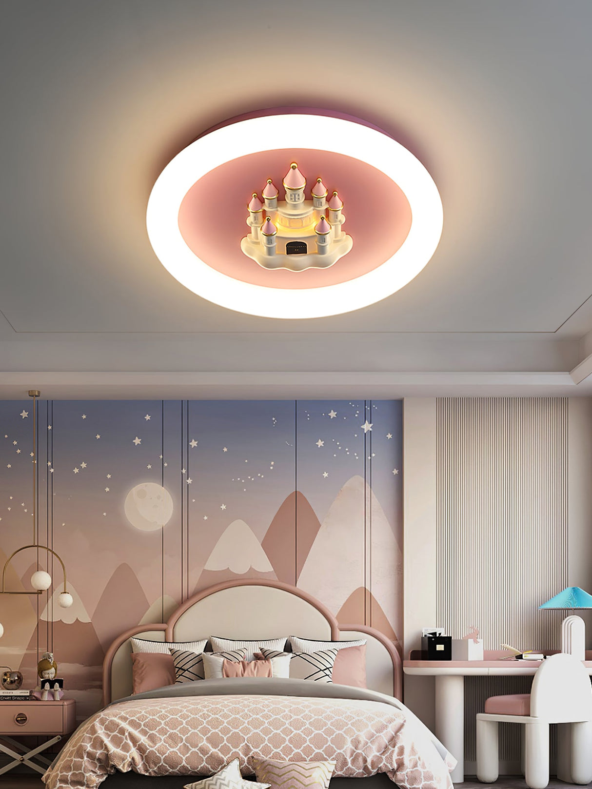 Pink Castle Round Ceiling Lamp
