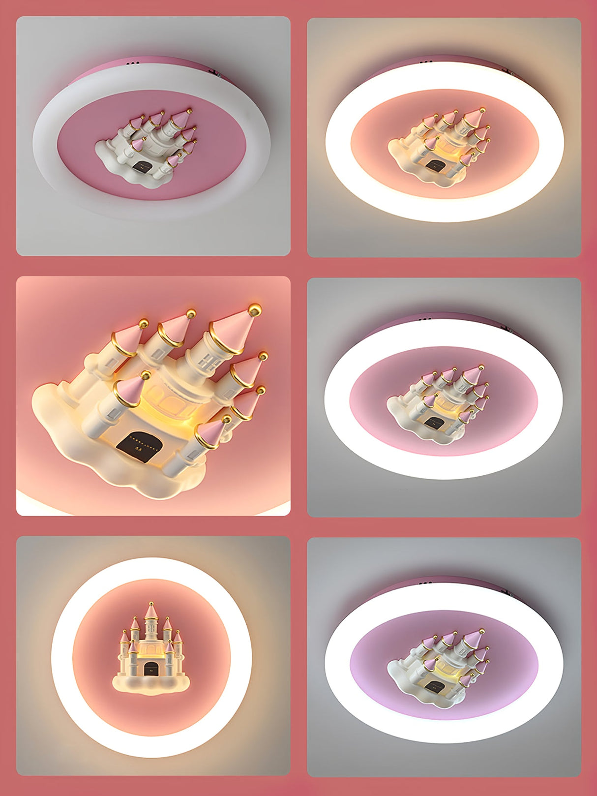 Pink Castle Round Ceiling Lamp