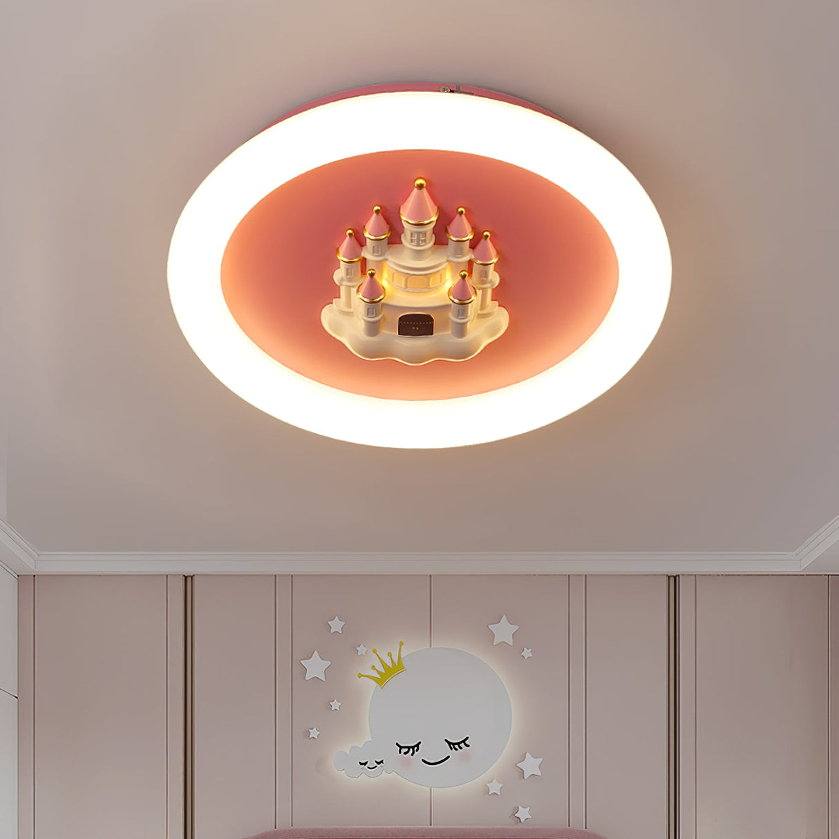 Pink Castle Round Ceiling Lamp