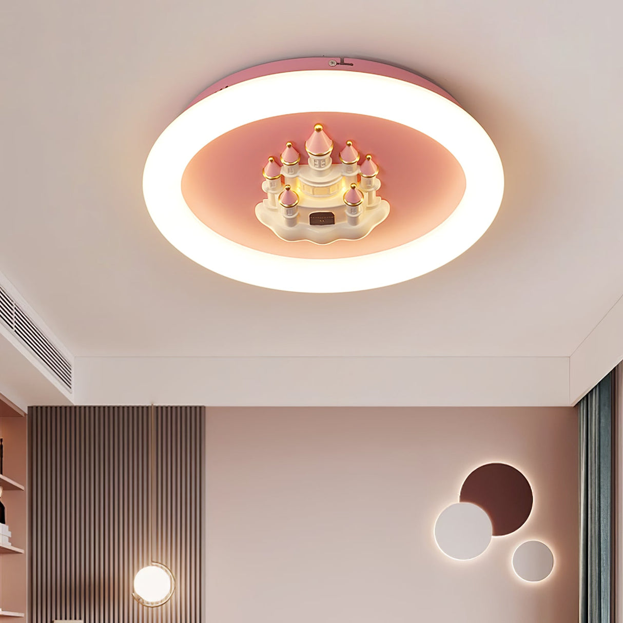 Pink Castle Round Ceiling Lamp