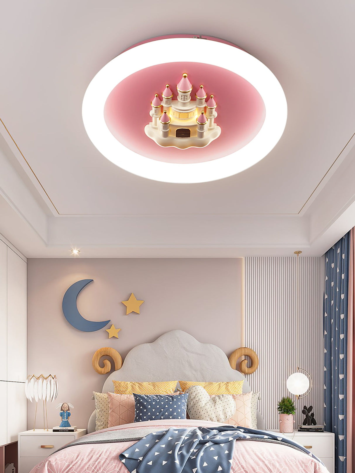 Pink Castle Round Ceiling Lamp
