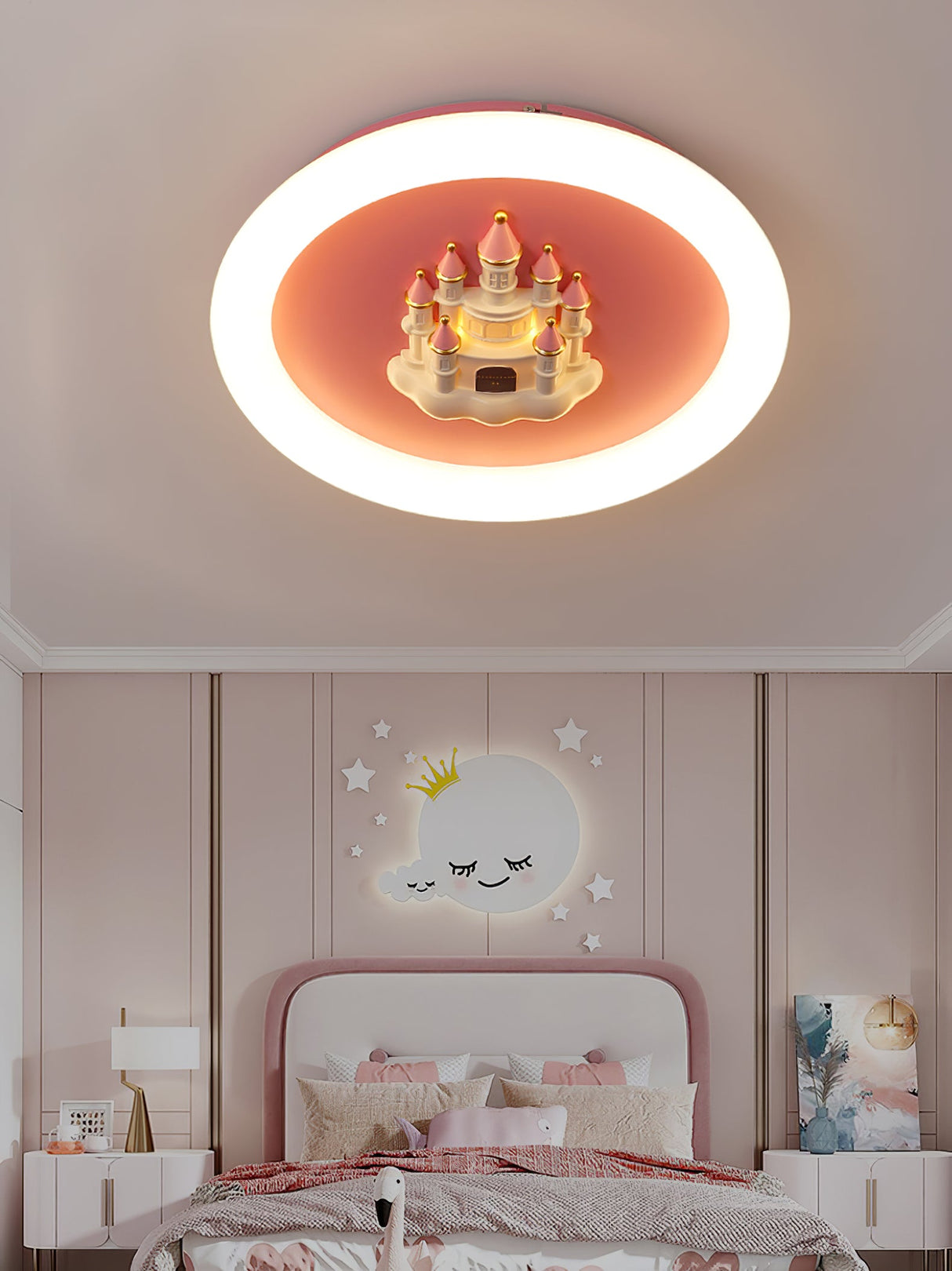 Pink Castle Round Ceiling Lamp