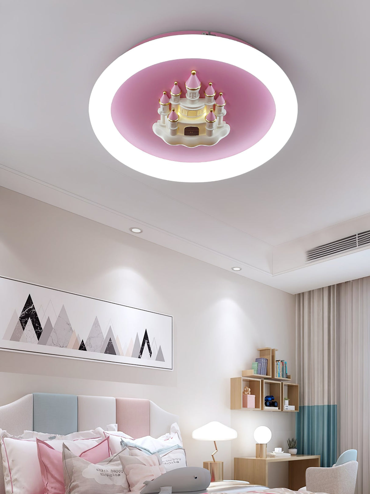 Pink Castle Round Ceiling Lamp