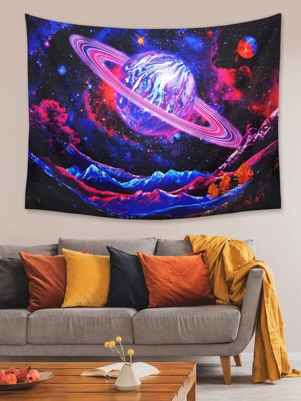 Planet Print Tapestry