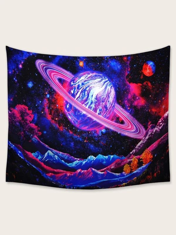 Planet Print Tapestry