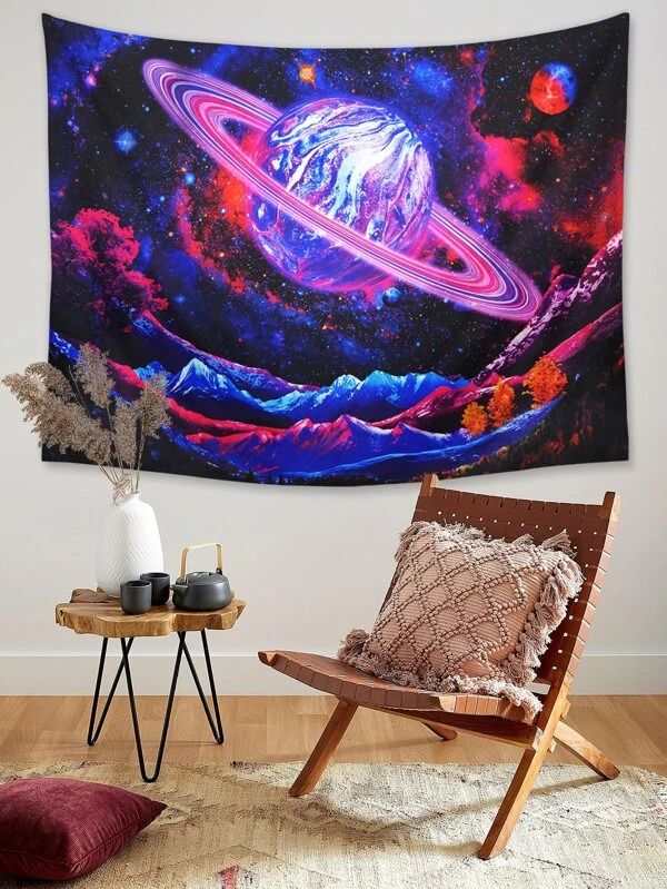 Planet Print Tapestry