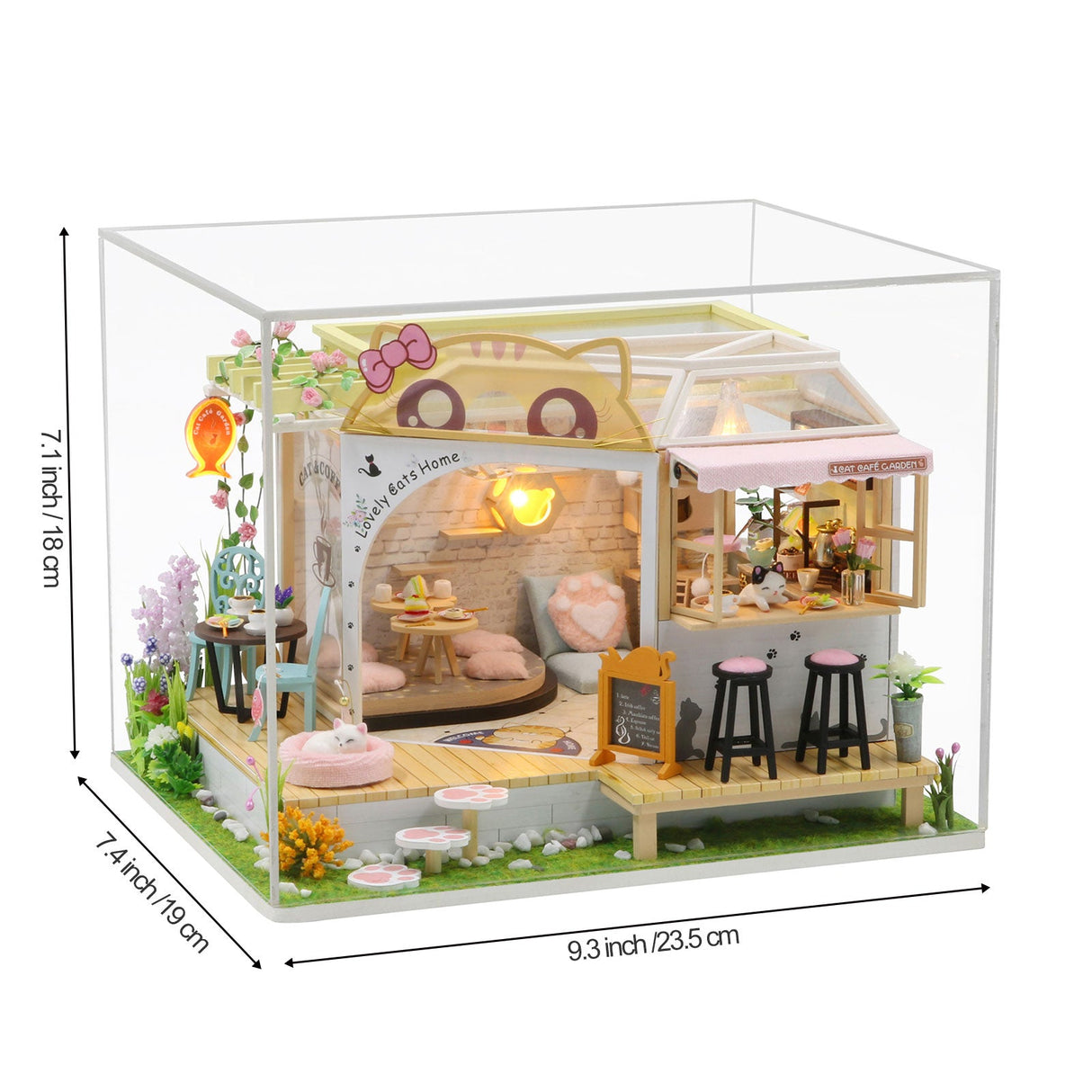 Dollhouse Miniature, Cat Coffee Shop